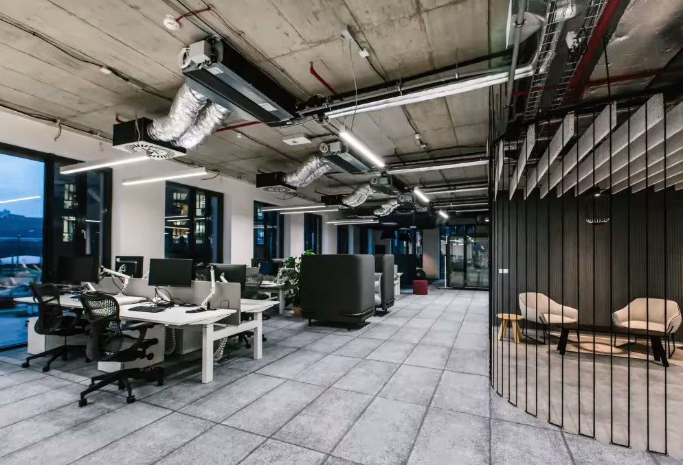 Open office with work desks